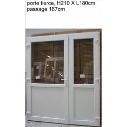 Porte PVC Blanc Tiercée 2 Ouvrants 210x180 cm VOB862 | Fin de Chantier
