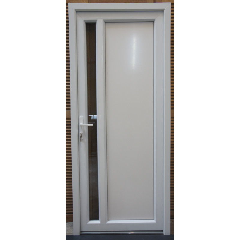 porte entrée pvc blanc