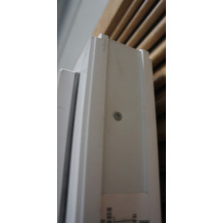 Porte d'Entrée PVC Blanc Design 3 Vitres & Inox 218x96 | Fin de Chantier