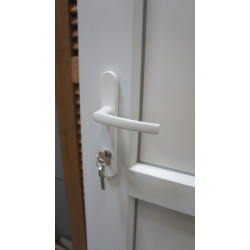 Porte de service isolante DINAR en PVC blanc panneau lisse droit