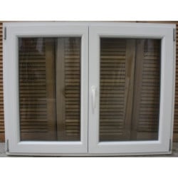 Fenêtre PVC Blanc H108 x L126 cm | 2 Vantaux Oscillo-Battant