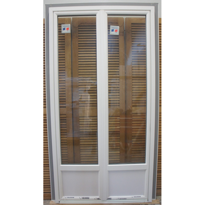 Porte-Fenêtre PVC Blanc REHAU H221xL113cm | Fabrication Française