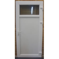 Porte de Service PVC Anthracite/Blanc 208x96 cm | Fin de Chantier