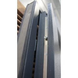 Porte de Service PVC Anthracite/Blanc 208x96 cm | Fin de Chantier