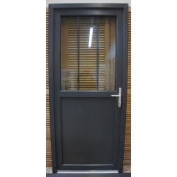 Porte d'Entrée PVC Anthracite Double Face H218xL96