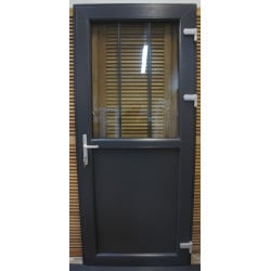 Porte d'Entrée PVC Anthracite Double Face H218xL96