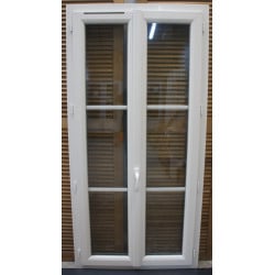 Fenêtre PVC Blanc avec Croisillons H183 x L87 cm | 2 Vantaux