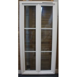 Fenêtre PVC Blanc avec Croisillons H183 x L87 cm | 2 Vantaux