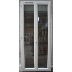 Porte-Fenêtre PVC Blanc 2 Vantaux H230xL95 cm | Applique & Tunnel