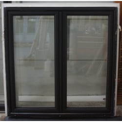 Fenêtre PVC Blanc/Noir 2 Vantaux H116 x L114 cm - LKB013