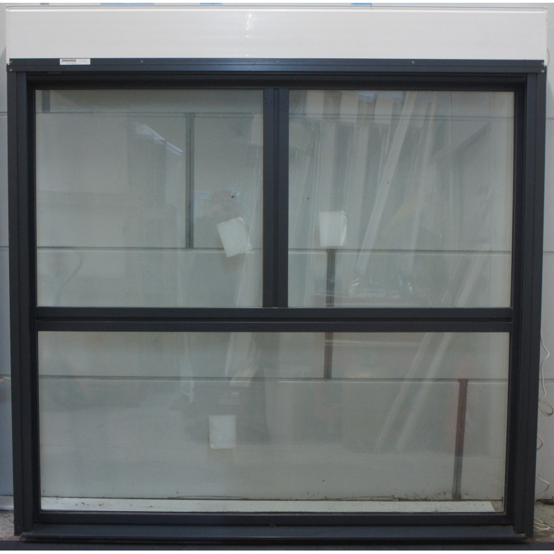 Châssis Fixe Alu K•LINE Anthracite & Blanc + Volet | 187x183 cm