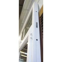 Porte-Fenêtre PVC Blanc avec Imposte H254xL92 cm | Réf LKB097