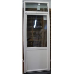 Porte-Fenêtre PVC Blanc avec Imposte H254xL92 cm | Réf LKB097