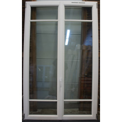 porte fenêtre pvc blanc 2 vantaux,   double vitrage 24mm, vitres claires,  dimensions châssis hors tout H217 X L134CM,  croisill