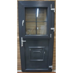 Porte Style Fermière PVC Gris Anthracite 198x96 cm | Fin de Chantier