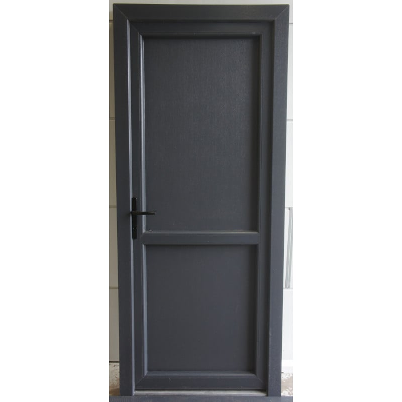Porte de Service PVC Anthracite Pleine H210 x L90 cm | Réf VOB942