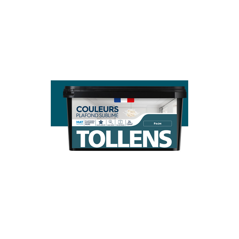 Peinture Intérieure Bleu Paon Mat 2L Tollens (24m²) — TO008