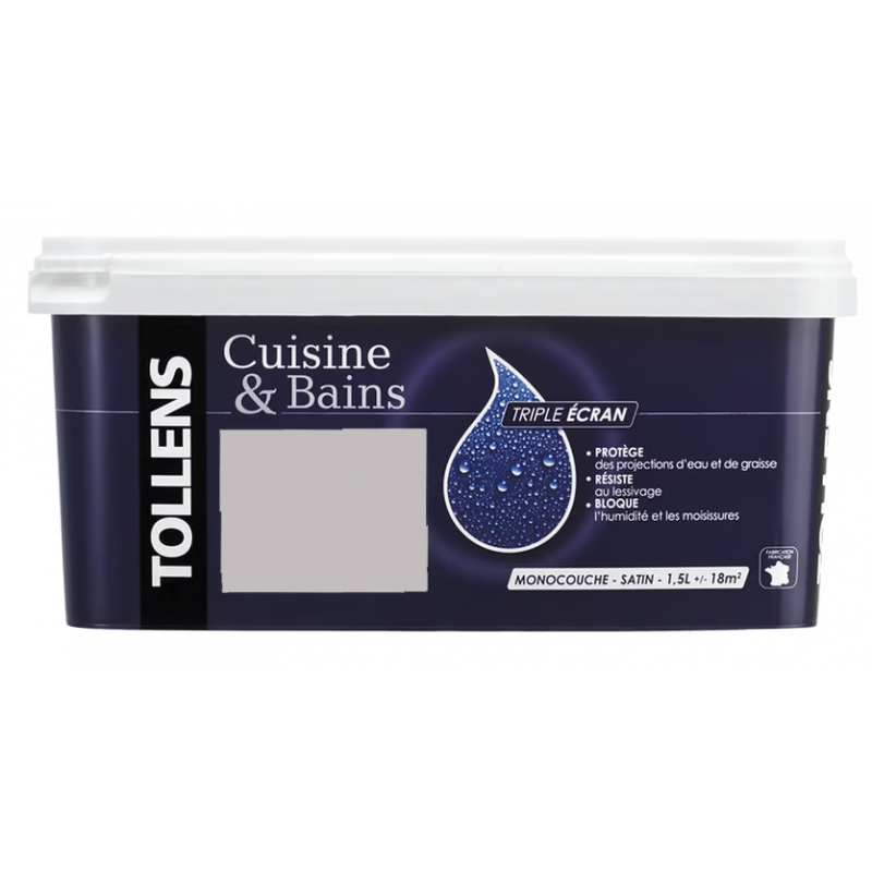 Peinture acrylique satin gris design 1.5L TOLLENS Peinture acrylique satin gris design 1.5L TOLLENS