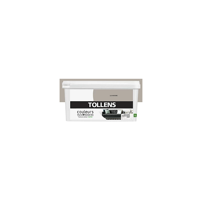 Peinture La Havane Satin 5L Murs & Boiseries - Tollens