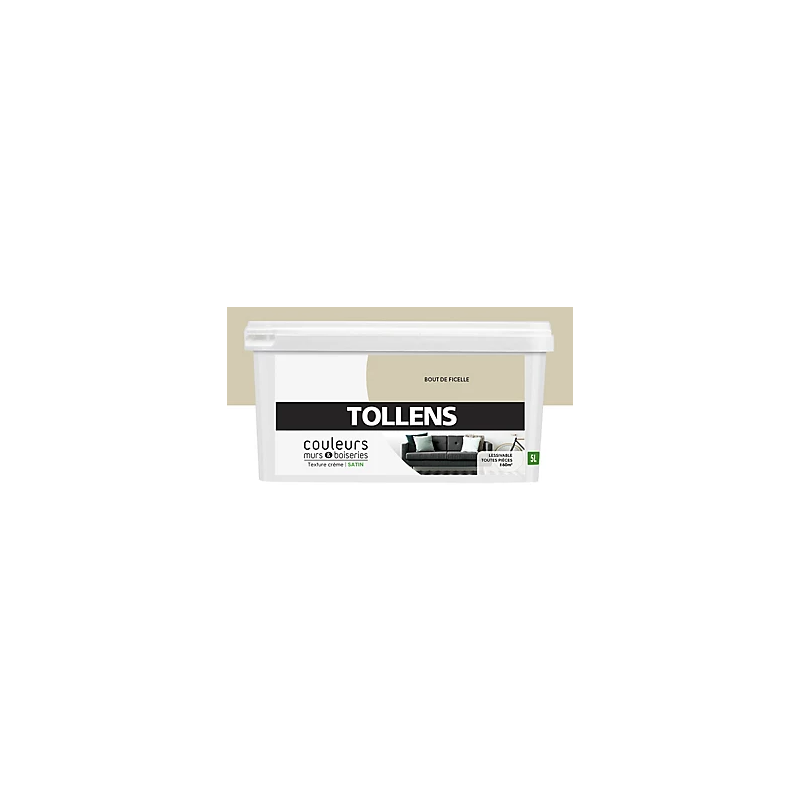Peinture murale satin ficelle 5L TOLLENS