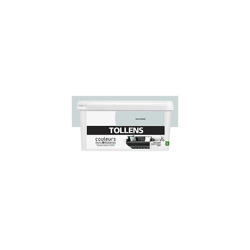 Peinture Gris Pierre Satin 5L Tollens — Murs & Boiseries