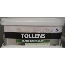 Peinture Blanc Light Satin 2,5L Murs & Boiseries - Tollens