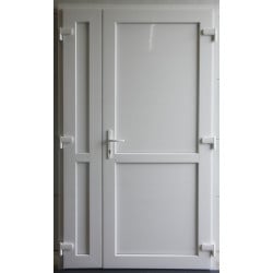 Porte d'entrée Tiercée PVC Blanc H210xL125 Norme PMR | Fin de Chantier