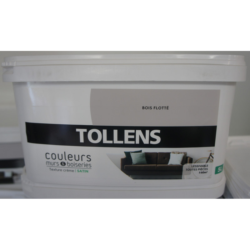 Peinture Bois Flotté Satin 5L Murs & Boiseries - Tollens