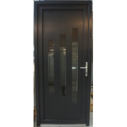 Porte d'entrée PVC blanc/anthracite H218xL96cm - MTU165 | Fin de Chantier