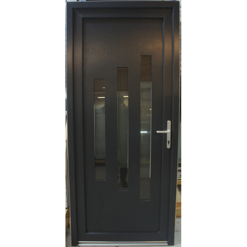 Porte d'entrée PVC blanc/anthracite H218xL96cm - MTU165 | Fin de Chantier